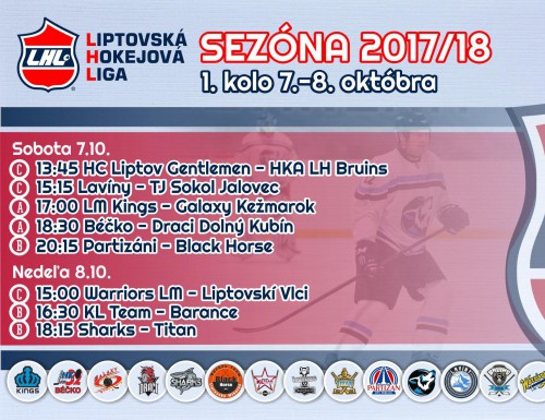 1.kolo LHL sezóna 2017/18 - výsledky