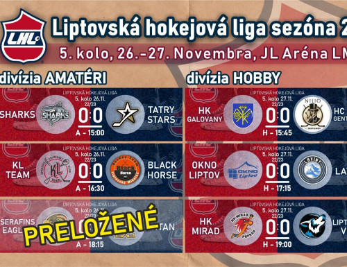 5. kolo LHL - výsledky