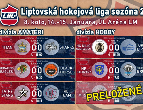 8. Kolo LHL - výsledky