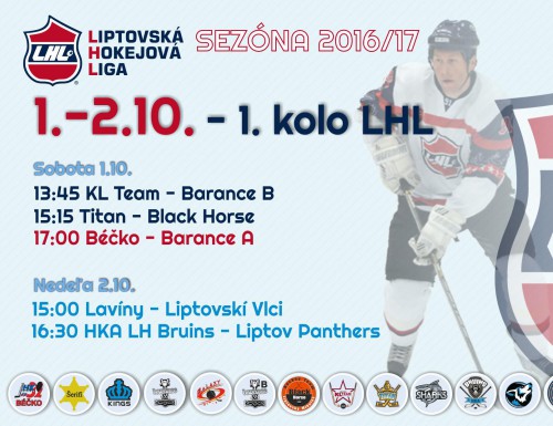 1.kolo LHL sezóna 16/17 - výsledky